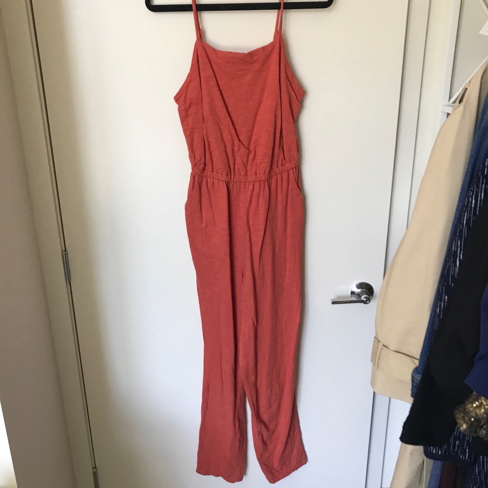 Salmon pink tall full length jumpsuit